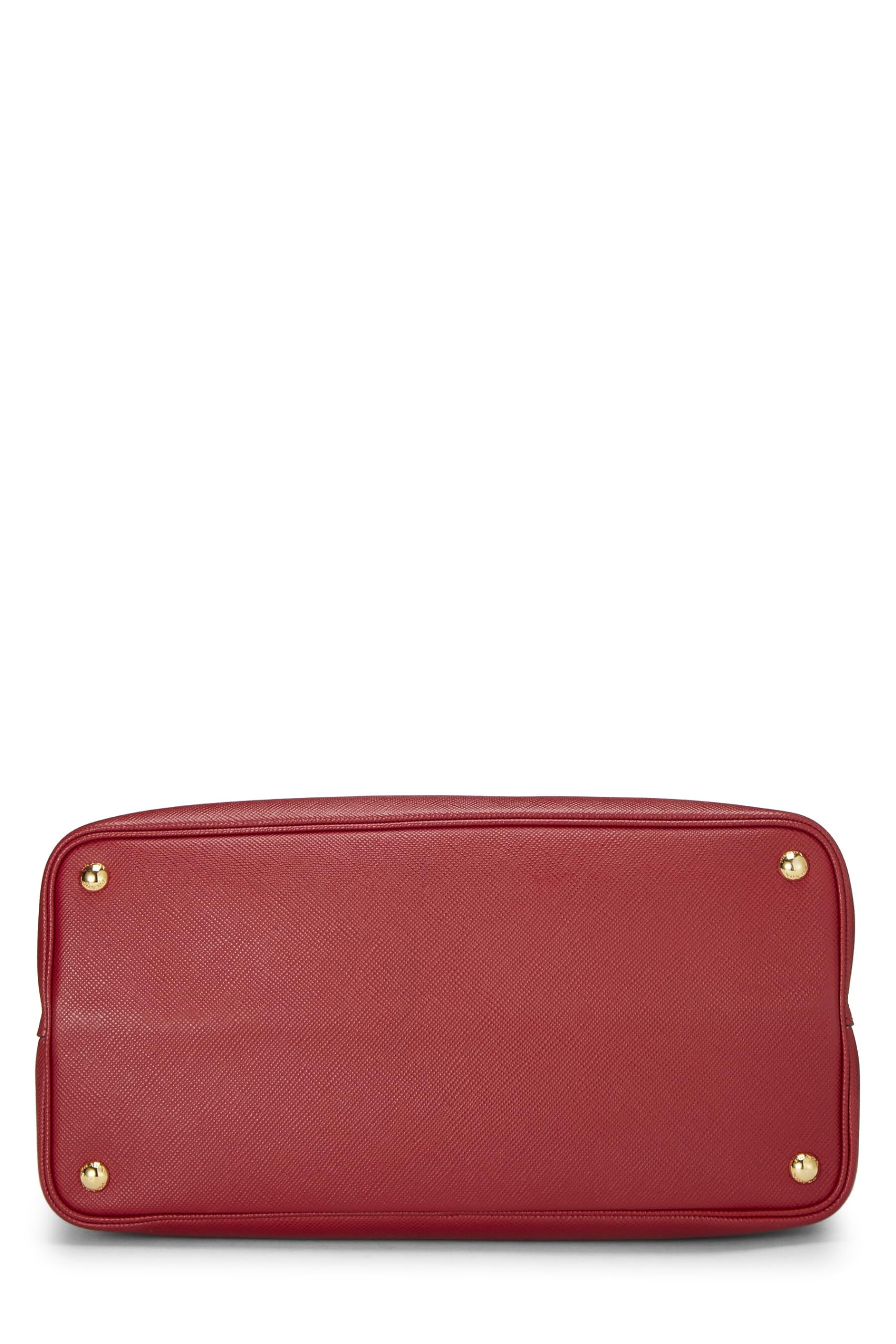Prada Double Tote Leather Saffiano Red Tote Bag