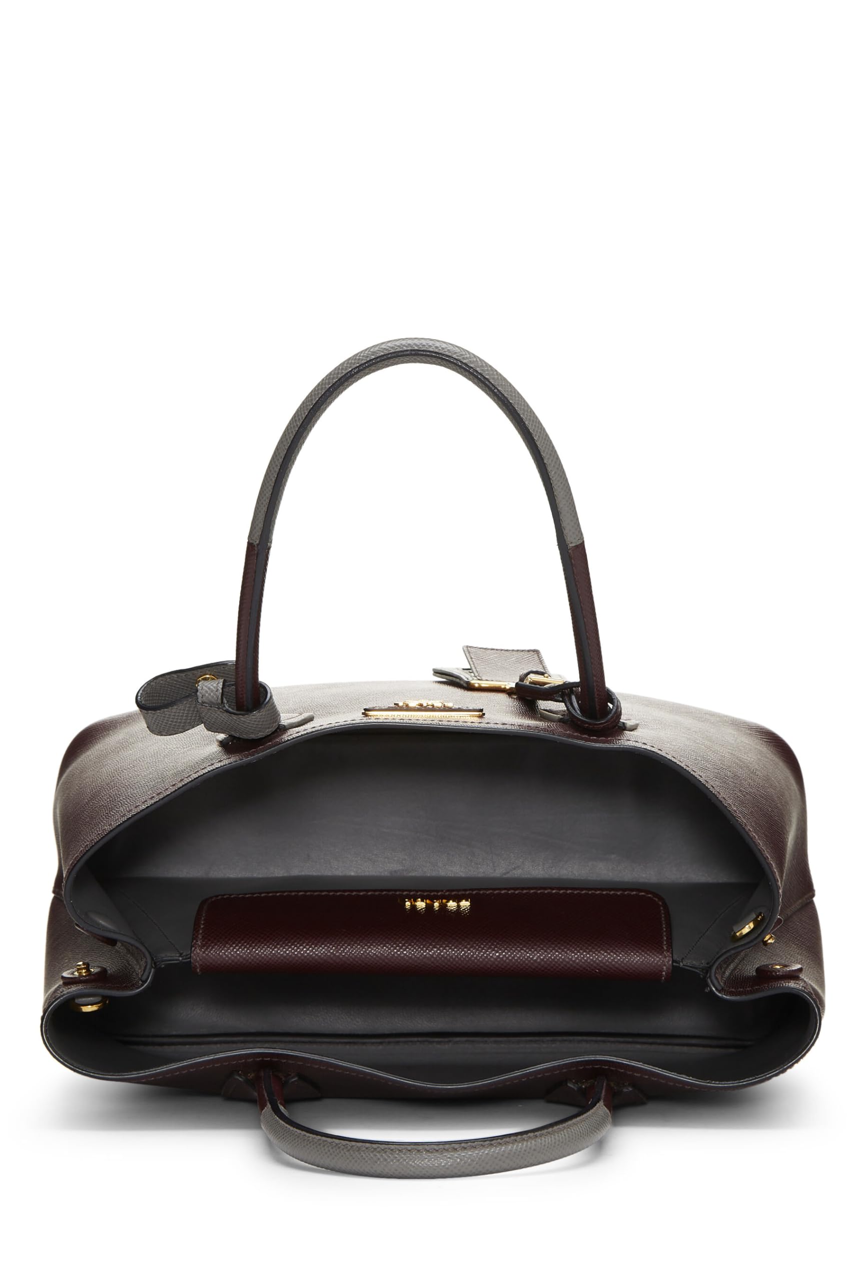 Prada Double Bag Tote Saffiano Purple Medium Tote Bag