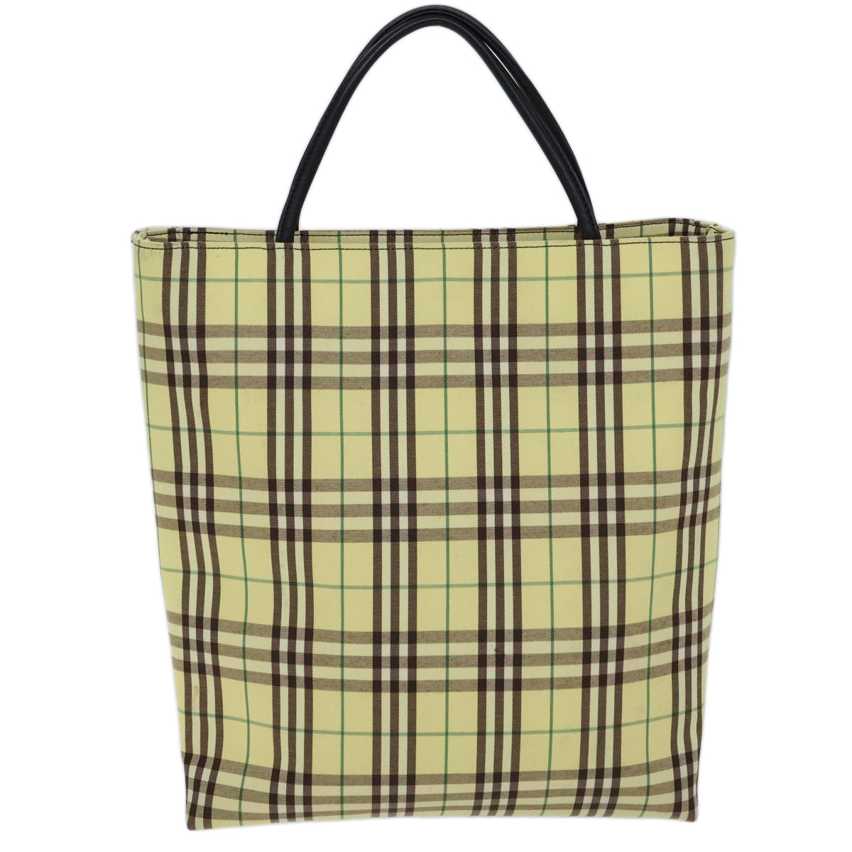 Burberry Luxury Nova Check Tote Bag Auth Nylon Yellow