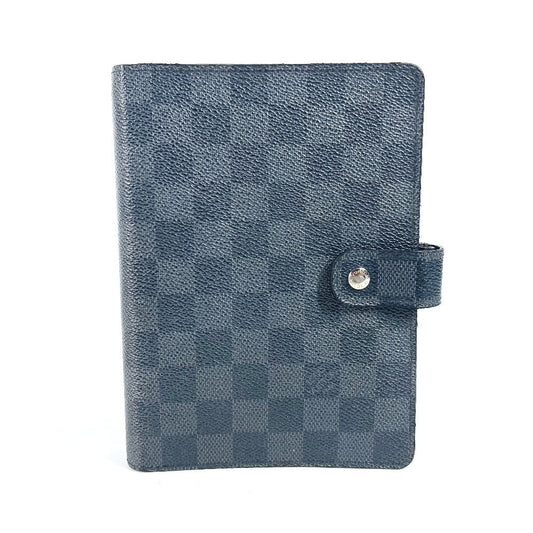 Louis Vuitton Notebook cover R20242 Damier Grafitto Canvas Black Handbag 724 13