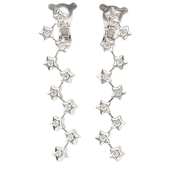 Chanel White Gold Comete Star Diamond Earrings Jewelry