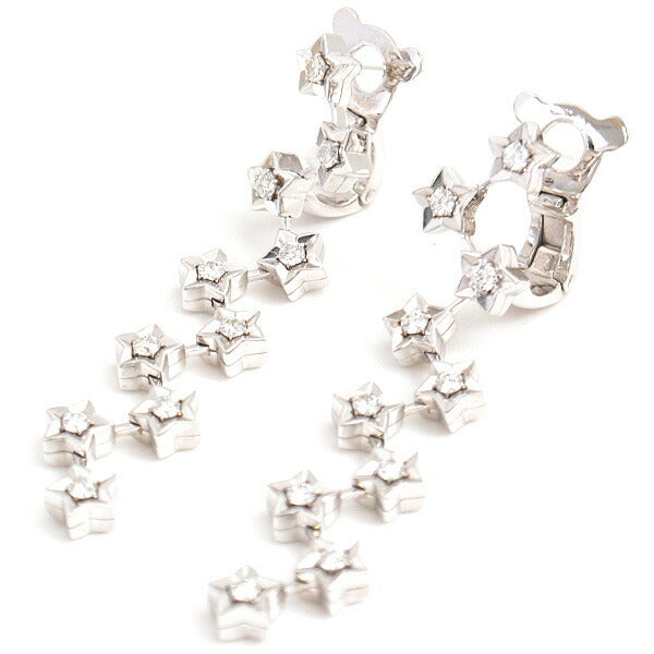 Chanel White Gold Comete Star Diamond Earrings Jewelry