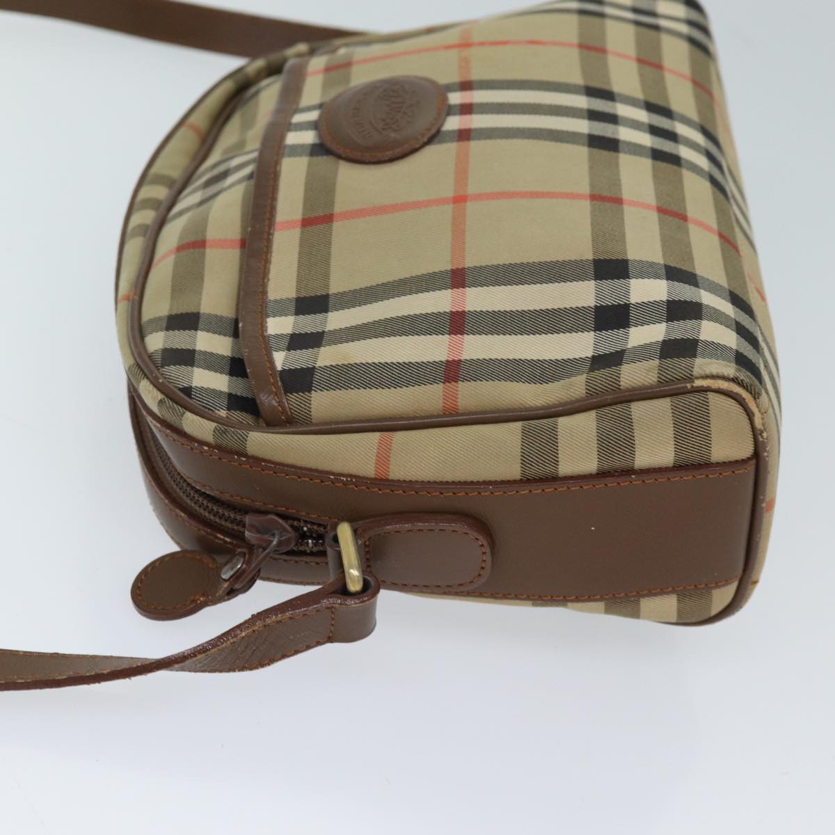 Burberry Luxury Nova Check Shoulder Bag Auth Canvas Beige Beige Auth 72502