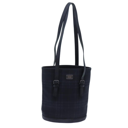 Burberry Luxury Nova Check Shoulder Bag Auth Canvas Navy