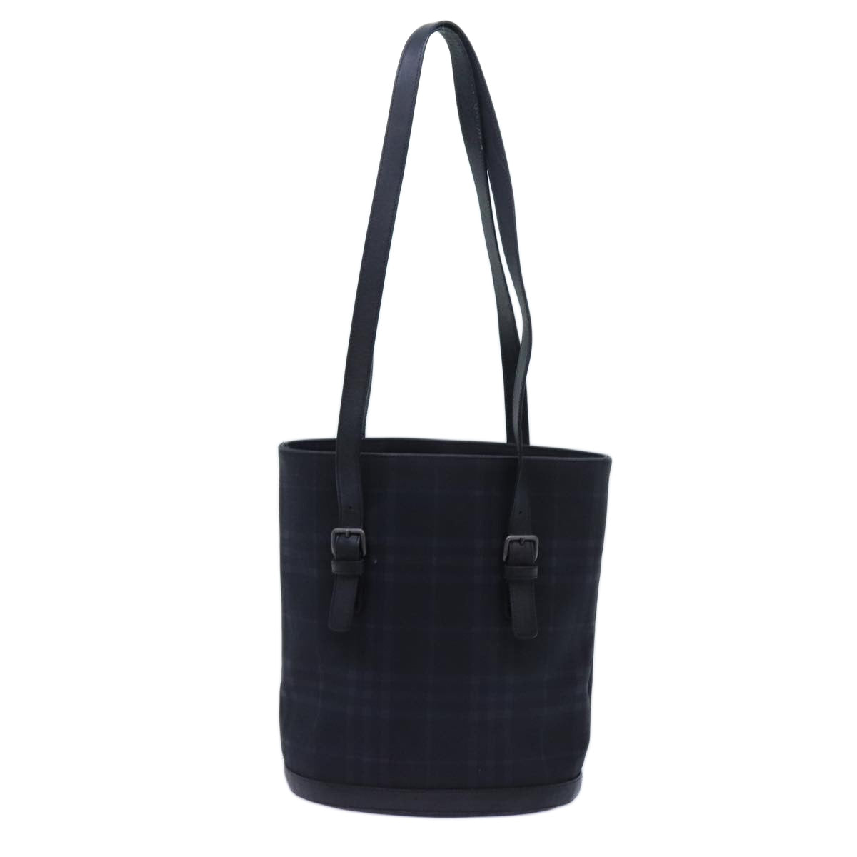 Burberry Luxury Nova Check Shoulder Bag Auth Canvas Navy