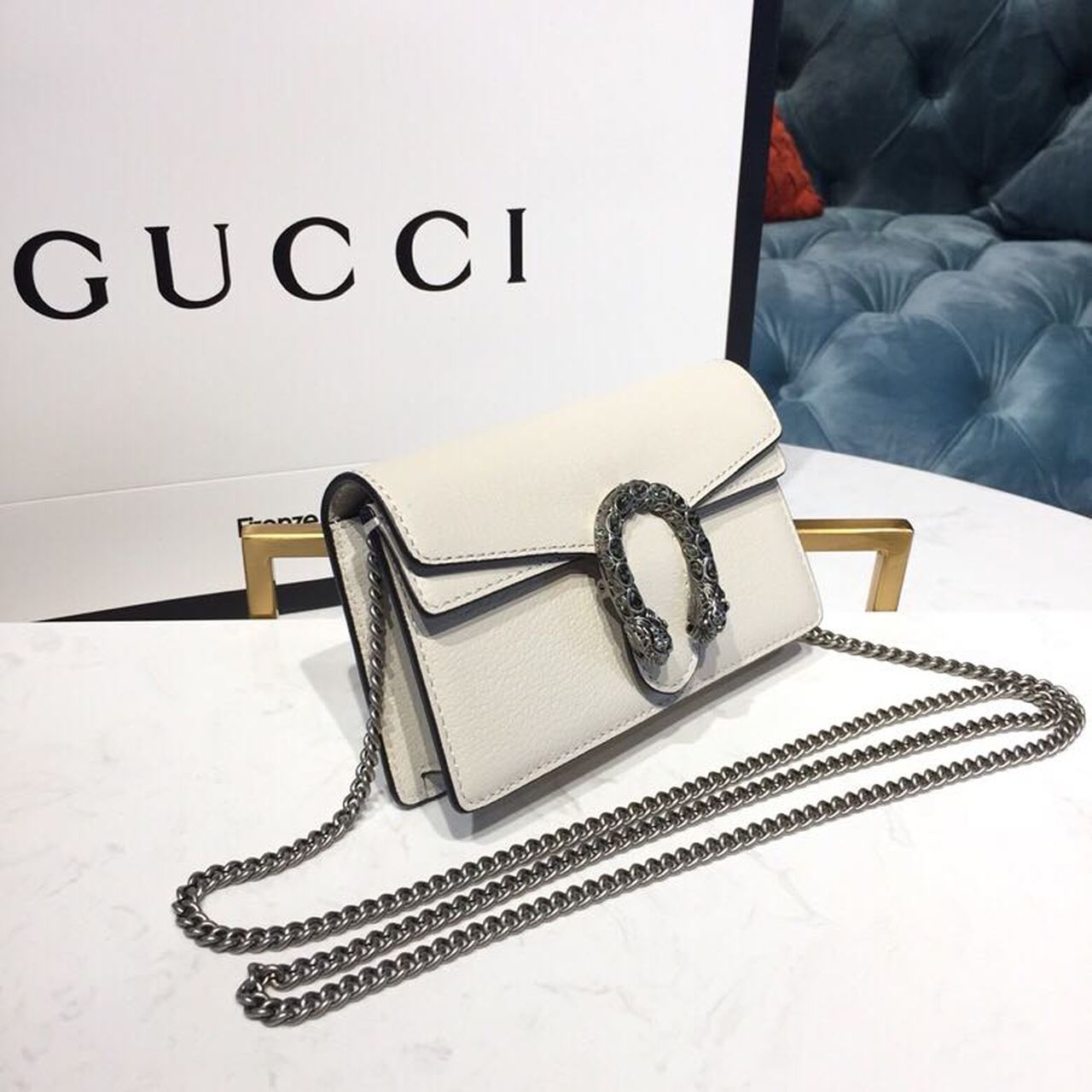 gg Dionysus Super Metal-Free Tanned White Mini Bag