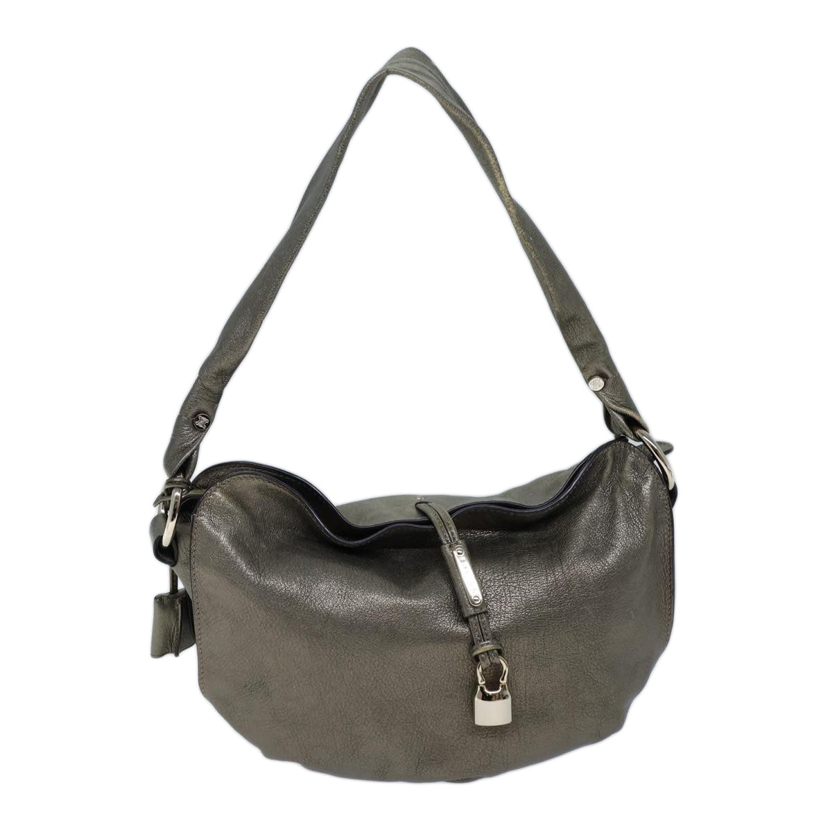Luxury Shoulder Bag Leather Silver