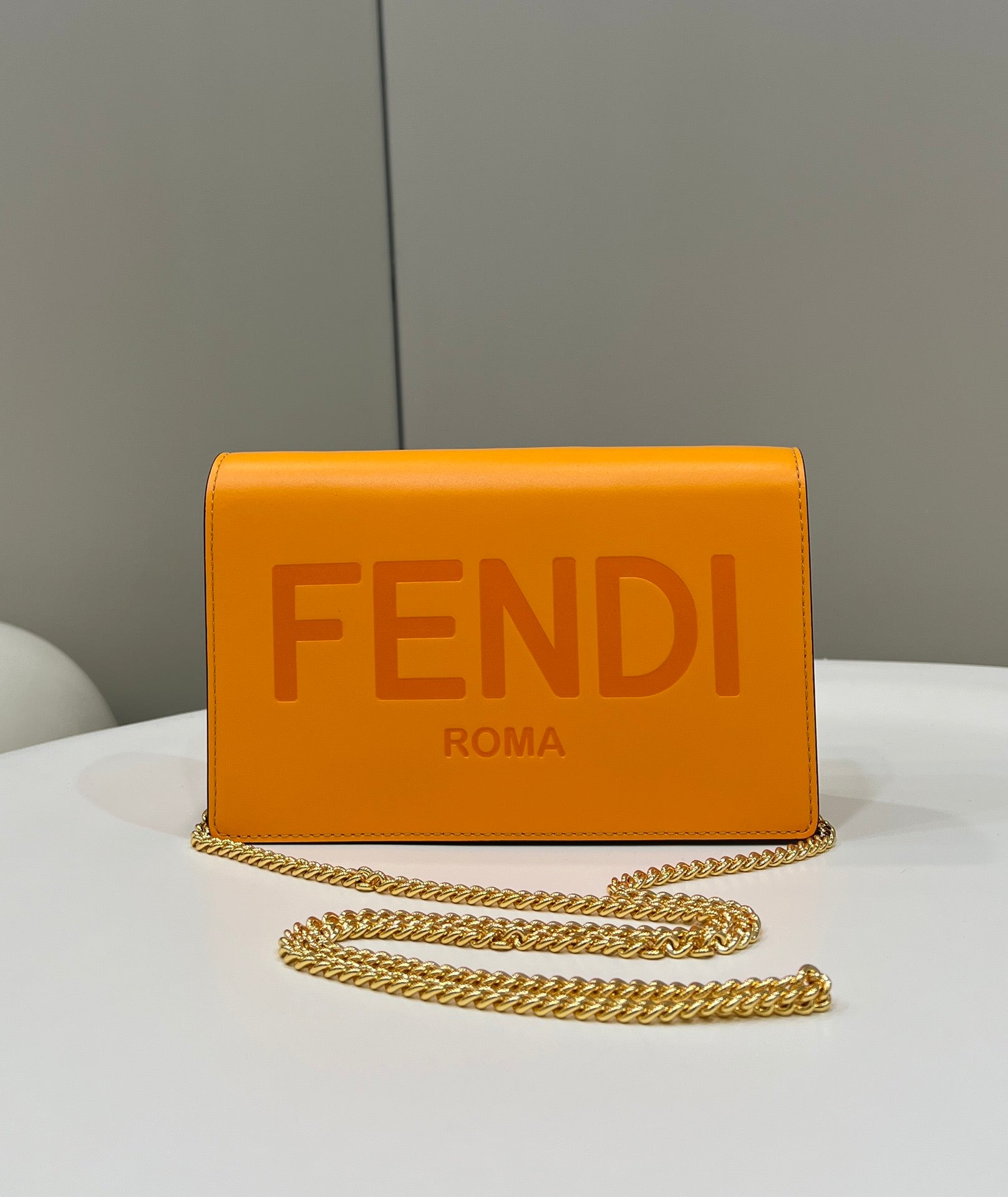 Top QualityTop Quality Wallet On Orange Mini Chain Crossbody Bag