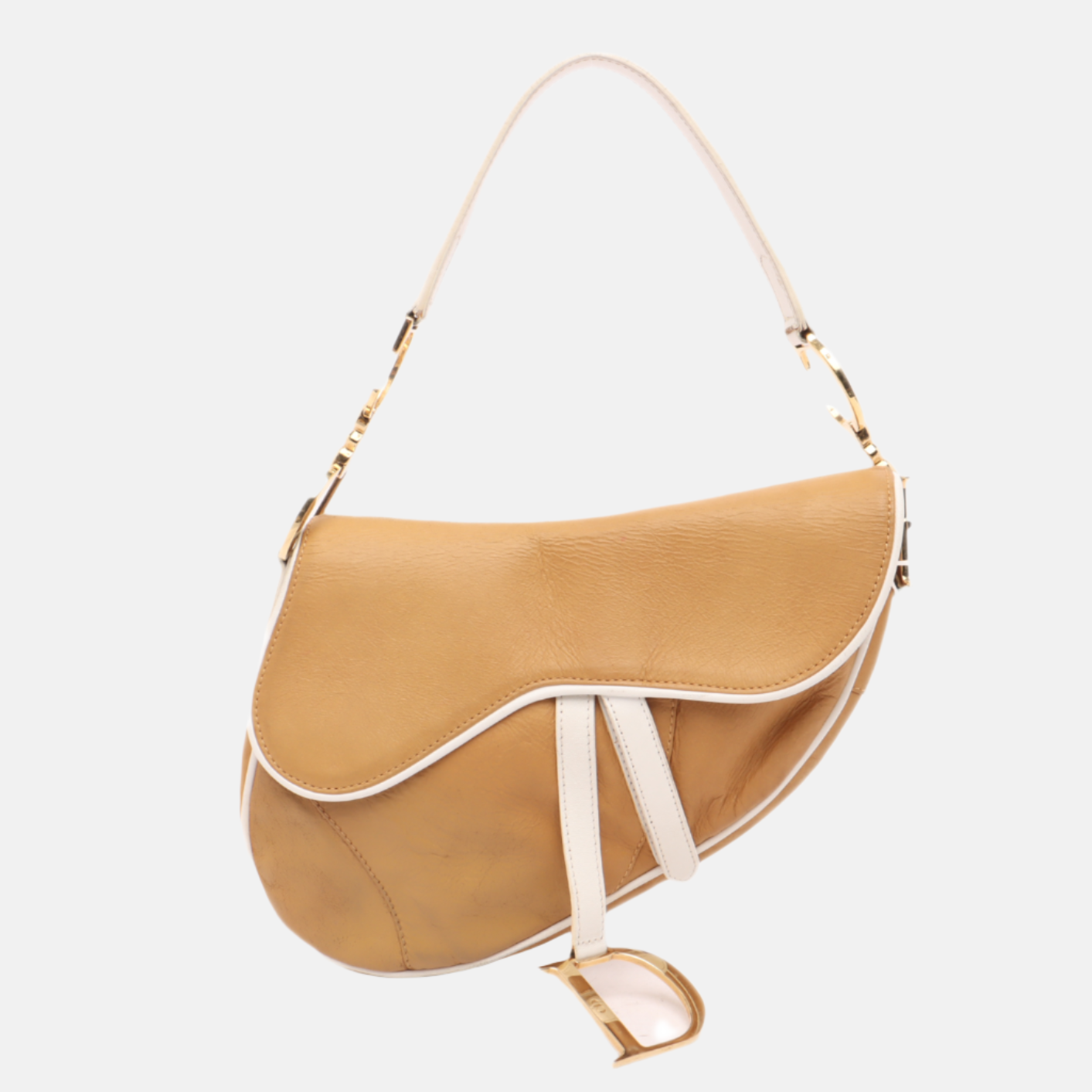 Dior Saddle And Silk Interior Shoulder Bag Leather Brown