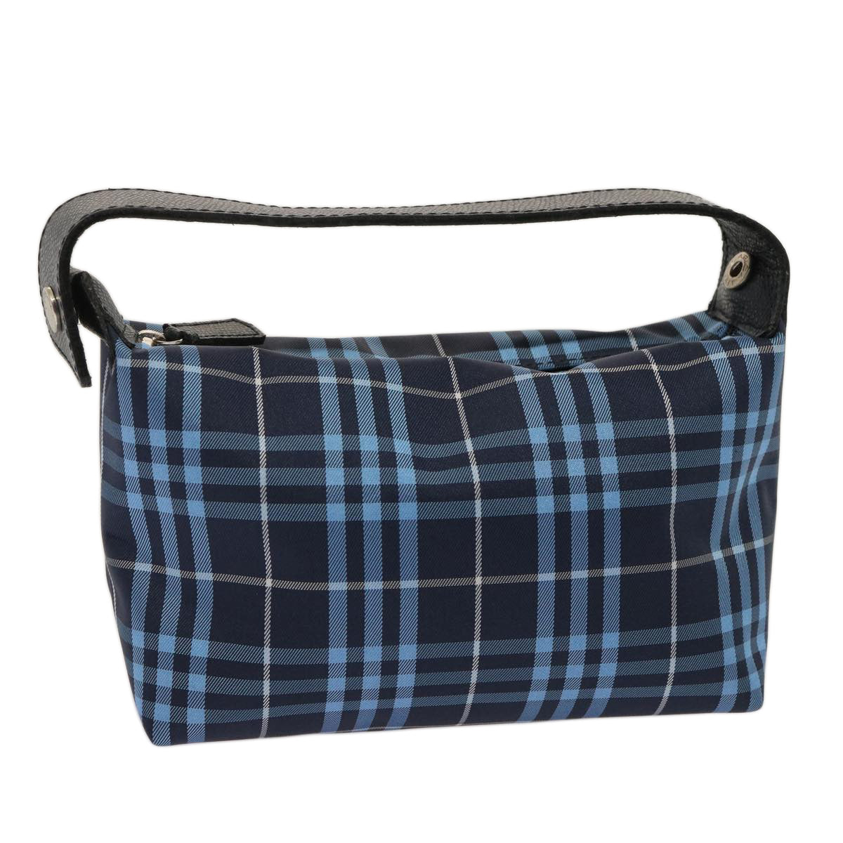 Burberry Luxury Nova Check Hand Bag Auth Nylon Blue Travel Bag