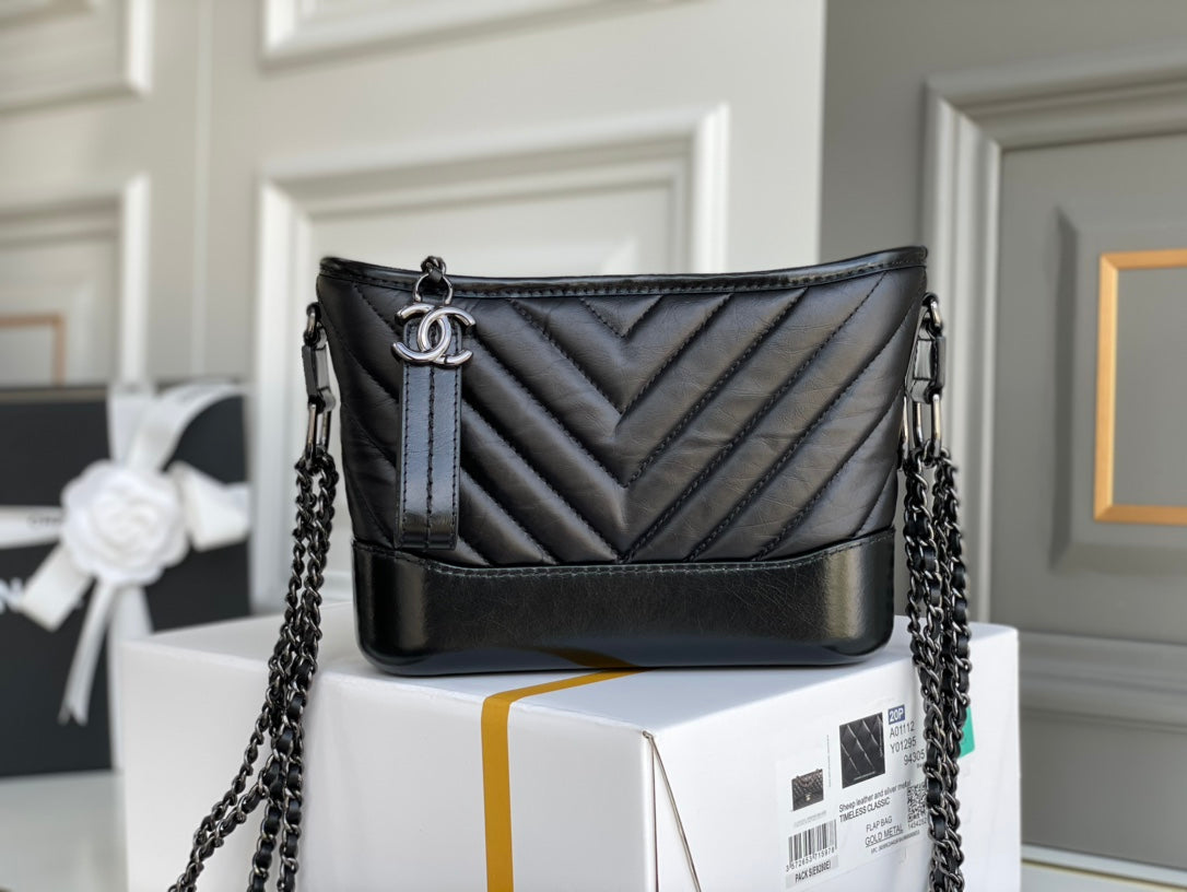 Chanel Co Co Gabrielle Hobo Bag For Women Black Shoulder Bag