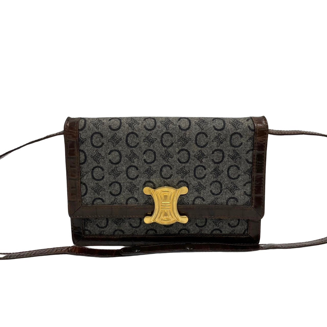 Shoulder Bag , Wool C Macadam Metal Leather Brown