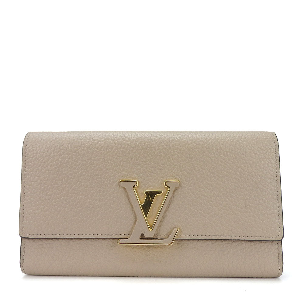 Louis Vuitton Long Purse M61249 Portefeuille Capsine Leather Beige Wallet Case 2