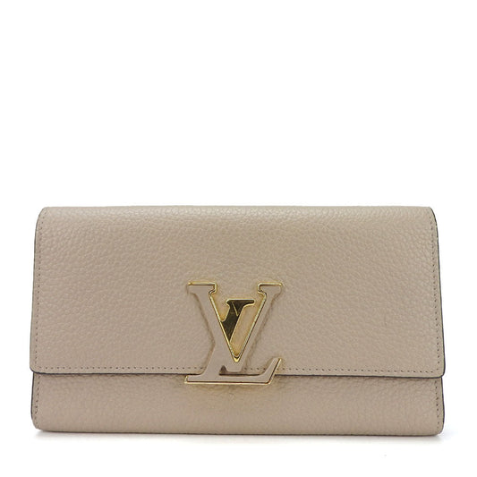 Louis Vuitton Long Purse M61249 Portefeuille Capsine Leather Beige Wallet Case 2
