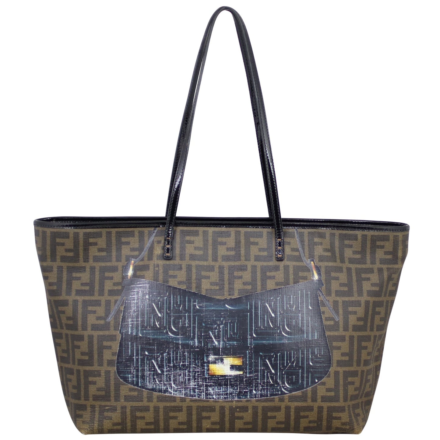 Fendi Tote Bag Zucca Roll Tote Mamma Baguette Print Shoulder Bag Mamma Baguette Print