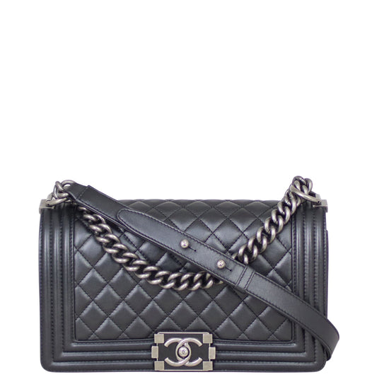 Chanel Boy Old 20 Series Handbag Black Medium