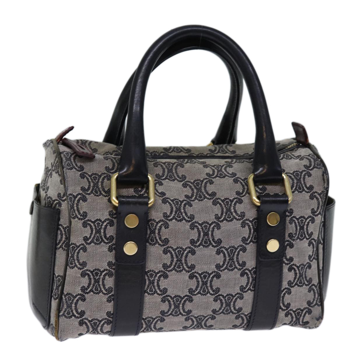 Luxury Triomphe Hand Bag Gray Auth Canvas Travel Bag