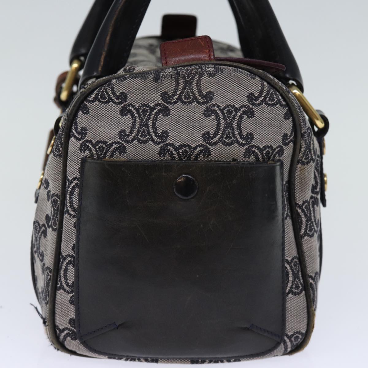 Luxury Triomphe Hand Bag Gray Auth Canvas Travel Bag