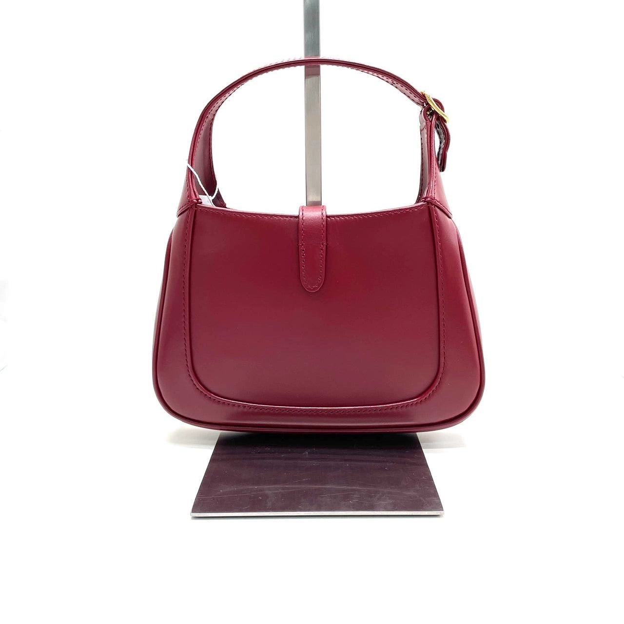 Gucci Jackie Burgundy No Strap Leather Red Mini Travel Bag