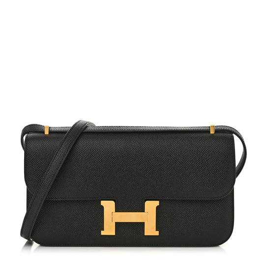 Hermes Epsom Constance Elan Handbag Black Travel Bag Elan Black 1746805