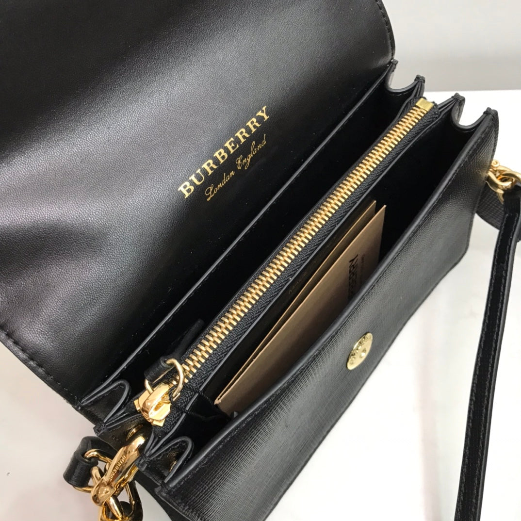 Top Quality Bridle Ho Check And Buckle Black Small Crossbody Bag