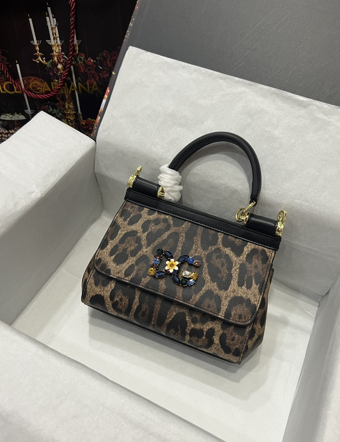 Sicily Leopard Print Pony Hair Multicolour Travel Bag