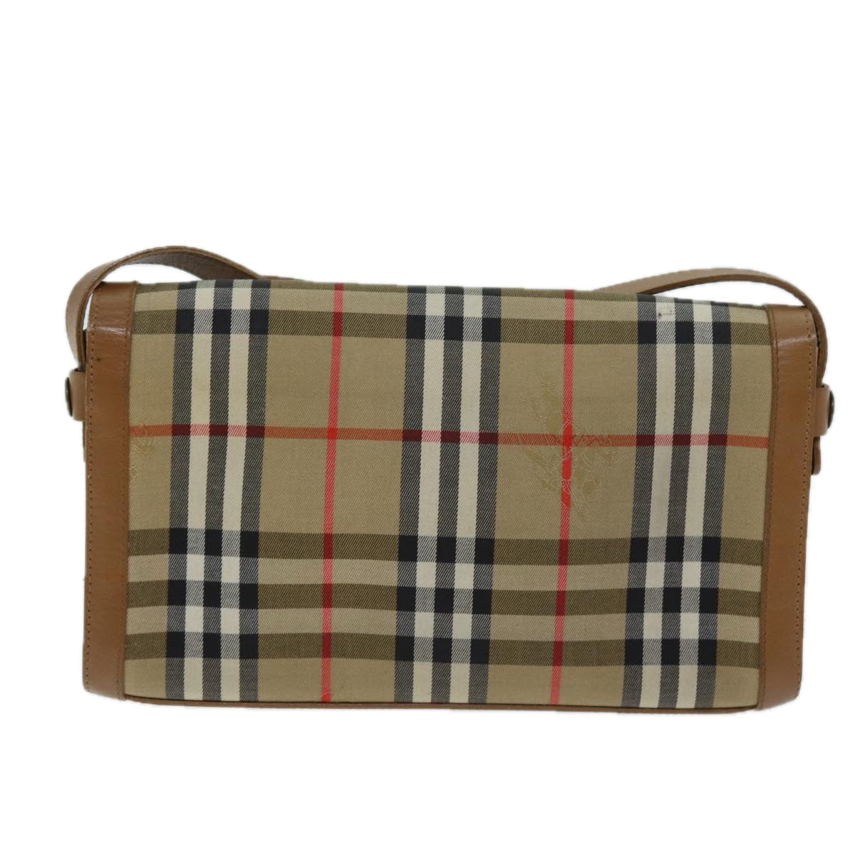 Burberry Luxury ss Nova Check Shoulder Bag Auth Canvas Beige Beige Auth 74254