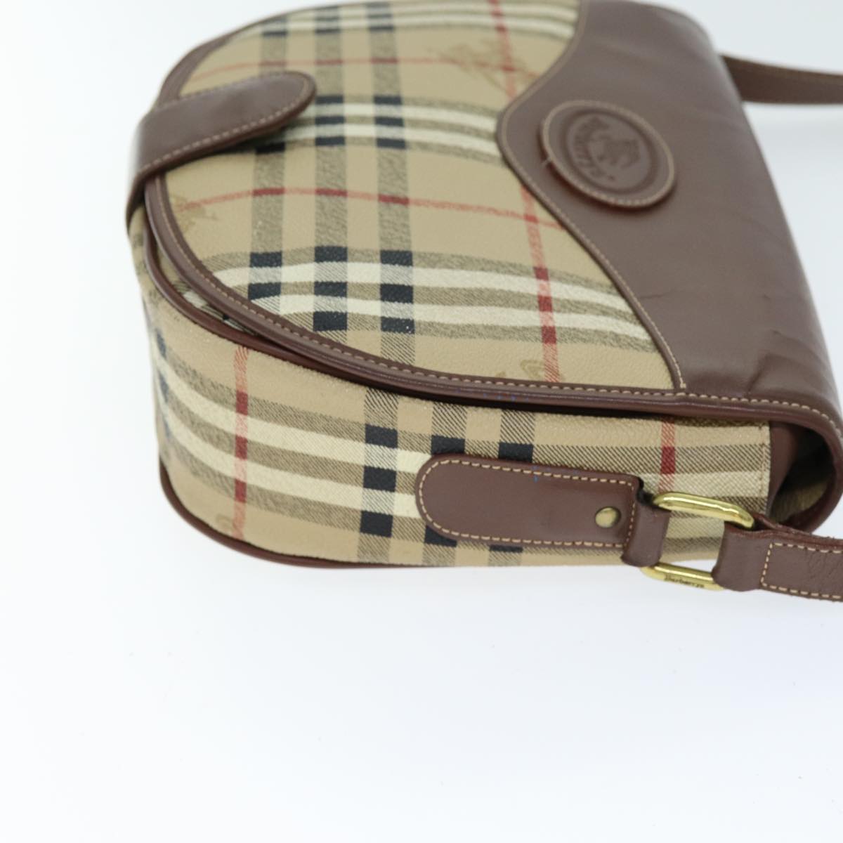 Burberry Luxury ss Nova Check Shoulder Bag Pvc Auth Leather Beige Beige Auth 74258
