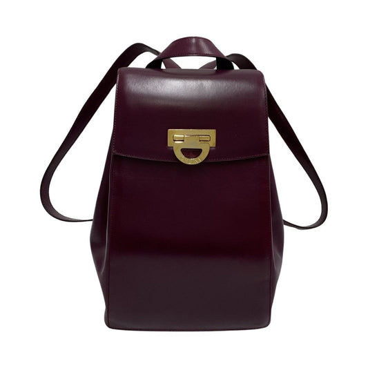 Backpack Calfskin, Purple Metal Women Handbag Leather Logo