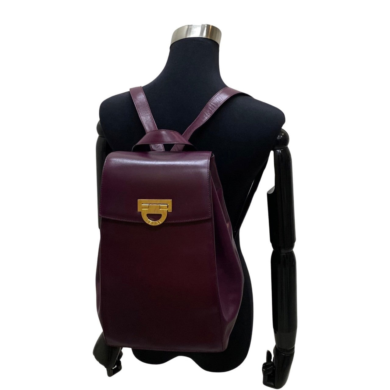 Backpack Calfskin, Purple Metal Women Handbag Leather Logo