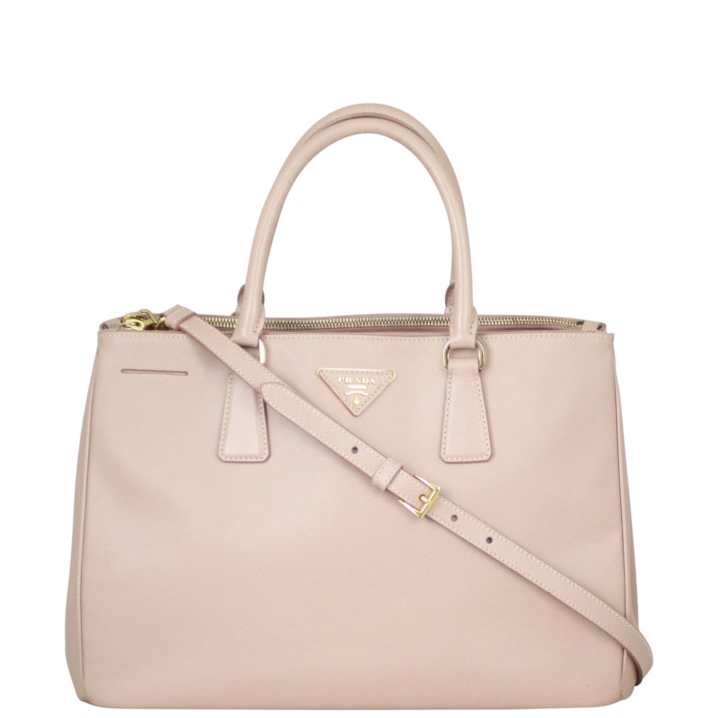 Prada Tote Bag Lux Galleria Double Tote 6 Saffiano Pink Medium