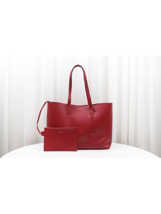 YSL Saint Laurent Saint Laurent Trending Soft Pouch Shopper Bag Leather Red Tote Bag