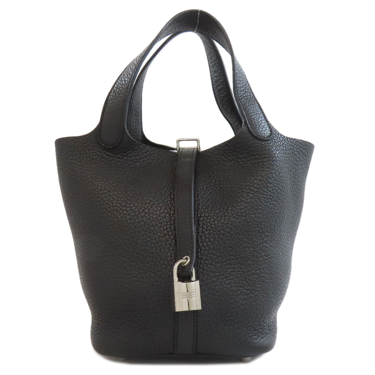 Taurillon Clemence Picotin Lock Pm Silvermetal Women Black Travel Bag