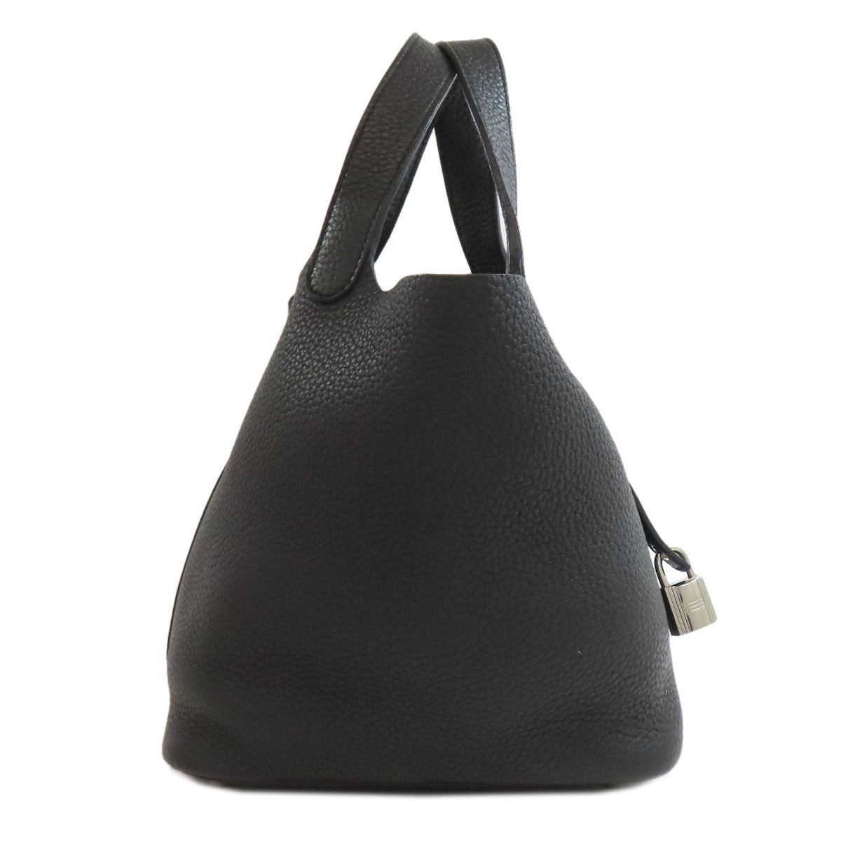Hermes Handbag Taurillon Clemence Picotin Lock Pm Silvermetal Women Black Travel Bag