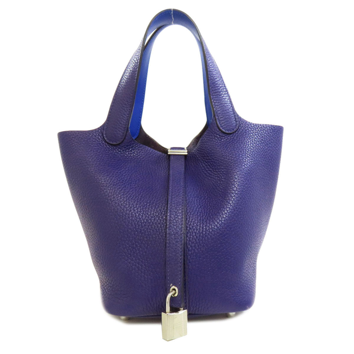 Hermes Handbag Taurillon Clemence Picotin Lock Eclat Pm Silvermetal Navy Travel Bag