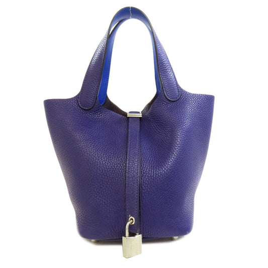 Hermes Handbag Taurillon Clemence Picotin Lock Eclat Pm Silvermetal Navy Travel Bag