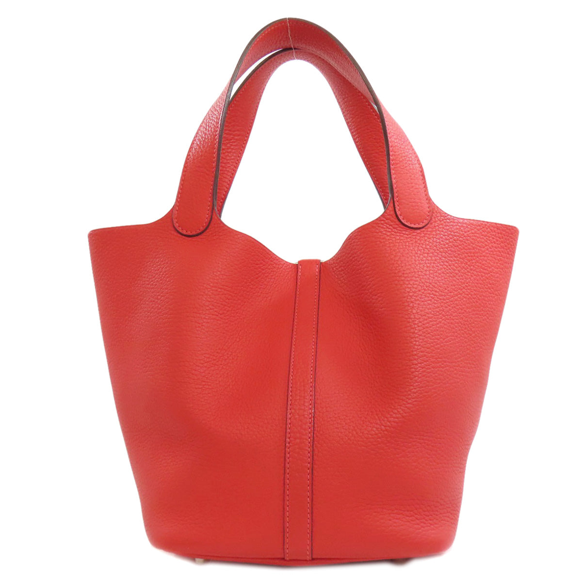 Taurillon Clemence Picotin Lock Mm Silvermetal Women Red Travel Bag