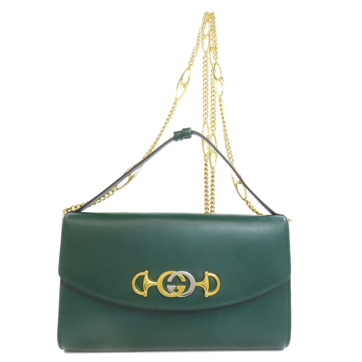 Gucci Zumi ChainShoulder Calfskin Green Shoulder Bag