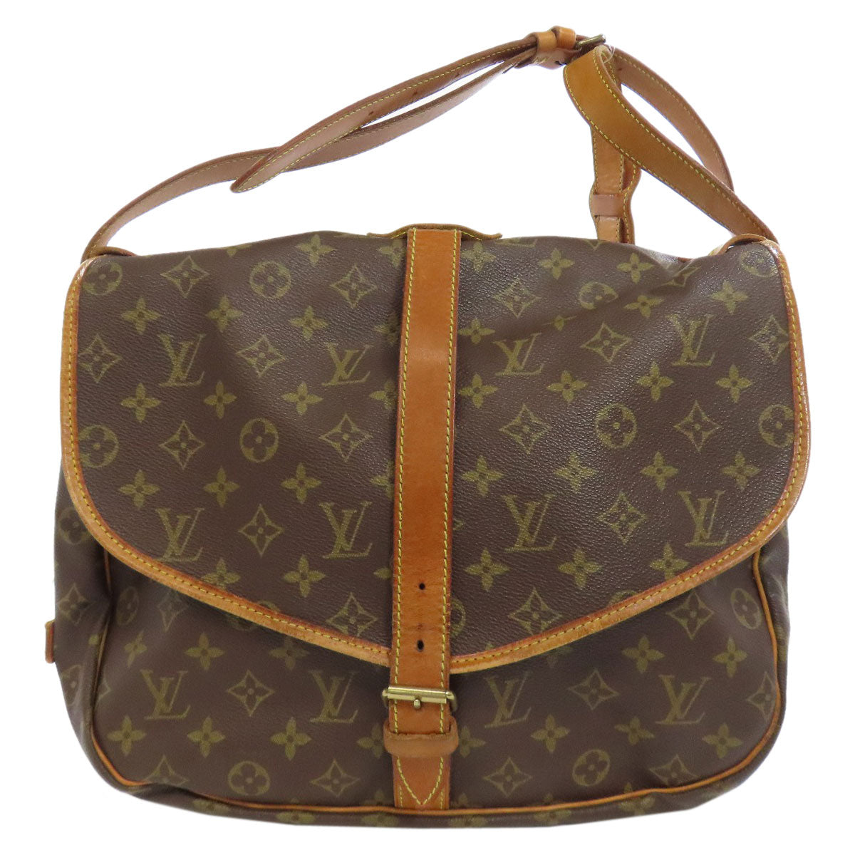 Louis Vuitton M42254 Saumur Monogram Canvas Brown Shoulder Bag