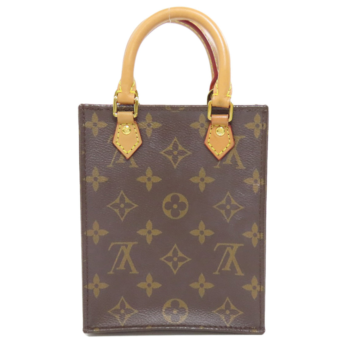Louis Vuitton M69442 Petit Sac Plat Monogram Canvas Brown Handbag