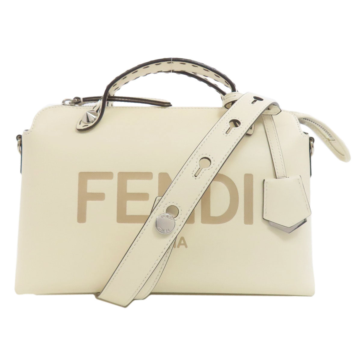 Fendi Handbag Calfskin By The Way 2Way White Travel Bag