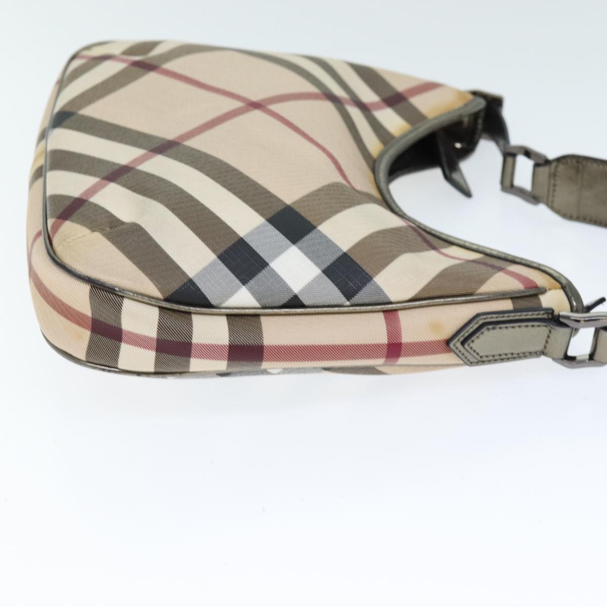 Burberry Luxury Nova Check Shoulder Bag Coated Auth Canvas Beige