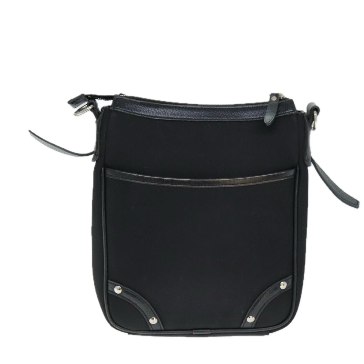 Burberry Luxury Nova Check Shoulder Bag Auth Nylon Black Beige