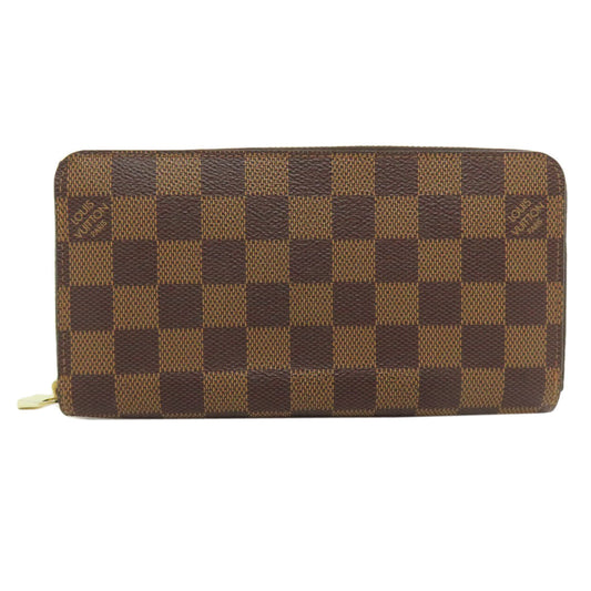 Louis Vuitton Long Purse N60015 Damier Zippy Canvas Brown Wallet Case 4