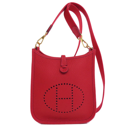 Hermes Shoulder Bag Taurillon Clemence Evelyn Tpm Women Metal Red Gold
