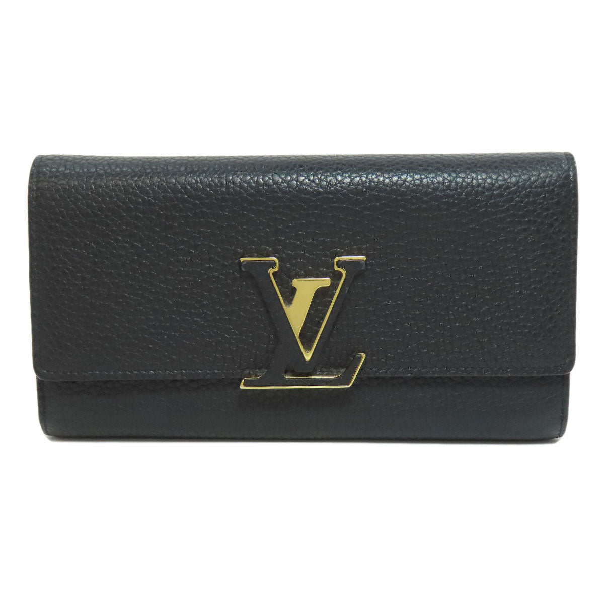 Louis Vuitton Long Purse M61248 Taurillon Clemence Black Wallet Case