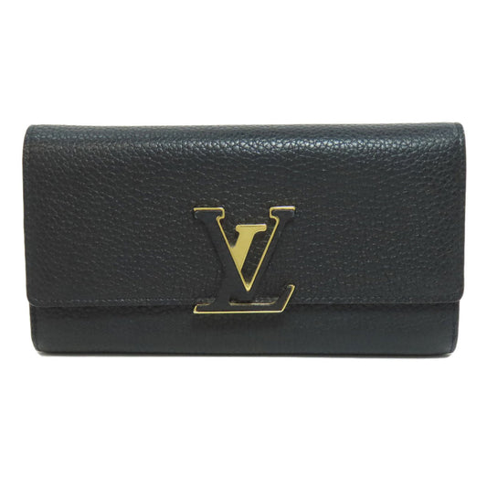Louis Vuitton Long Purse M61248 Taurillon Clemence Black Wallet Case