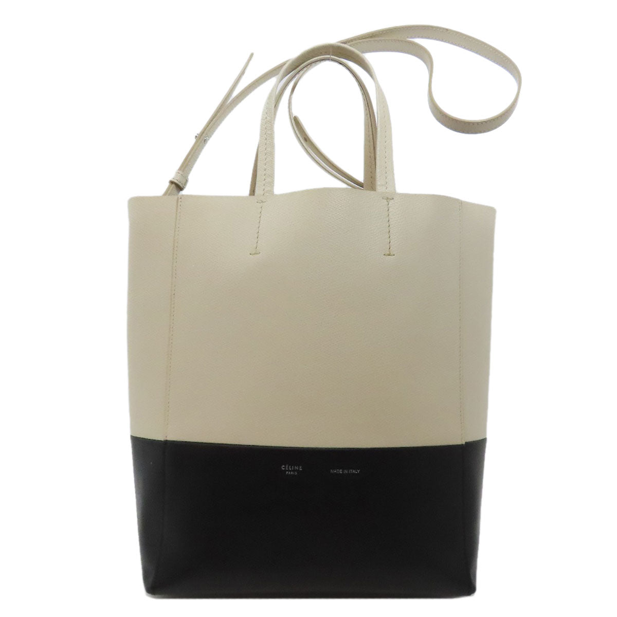 Vertical Cabas Way Leather White Travel Bag