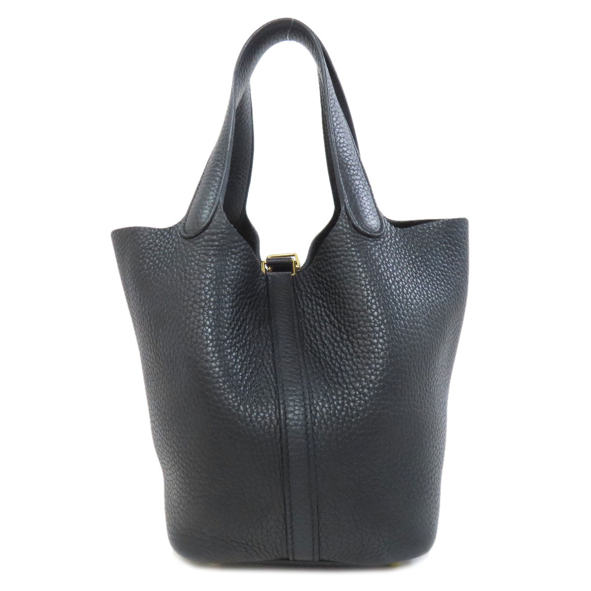Hermes Handbag Taurillon Clemence Picotin Lock Pm Women Metal Black Gold Travel Bag