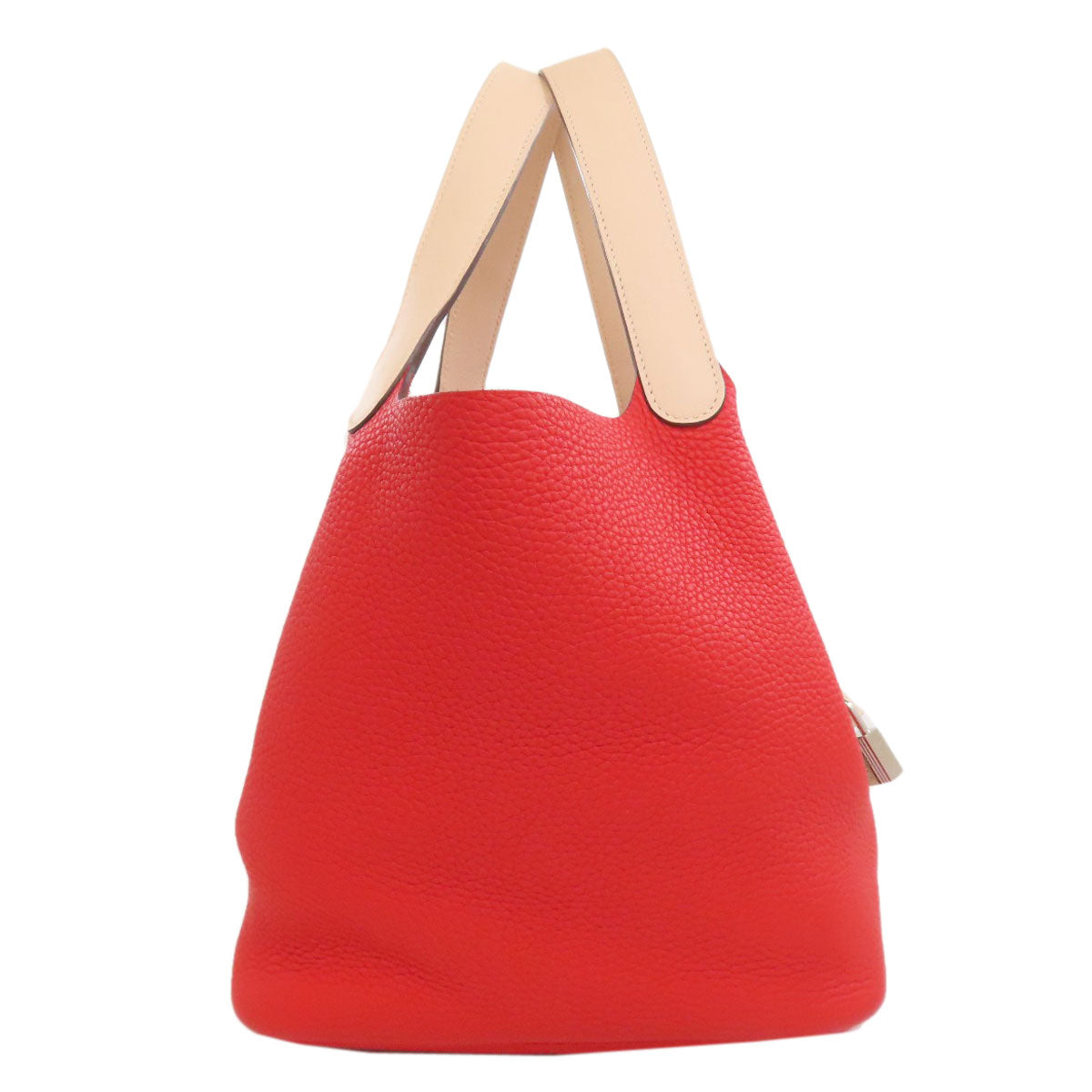 Hermes Handbag Taurillon Clemence Picotin Lock Mm Touch Silvermetal Red Travel Bag